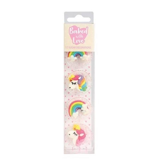 Unicorn & Rainbow Sugar Decorations